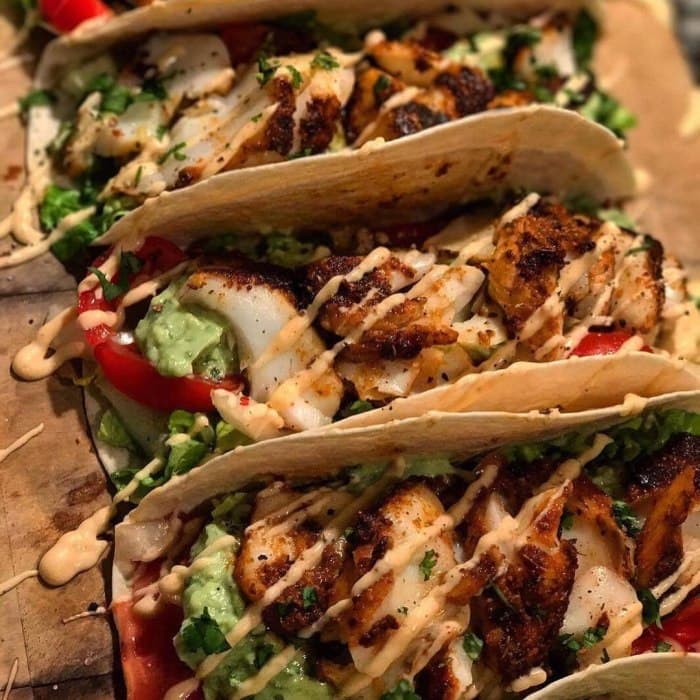 Source photograph of Cajun spiced fish tacos