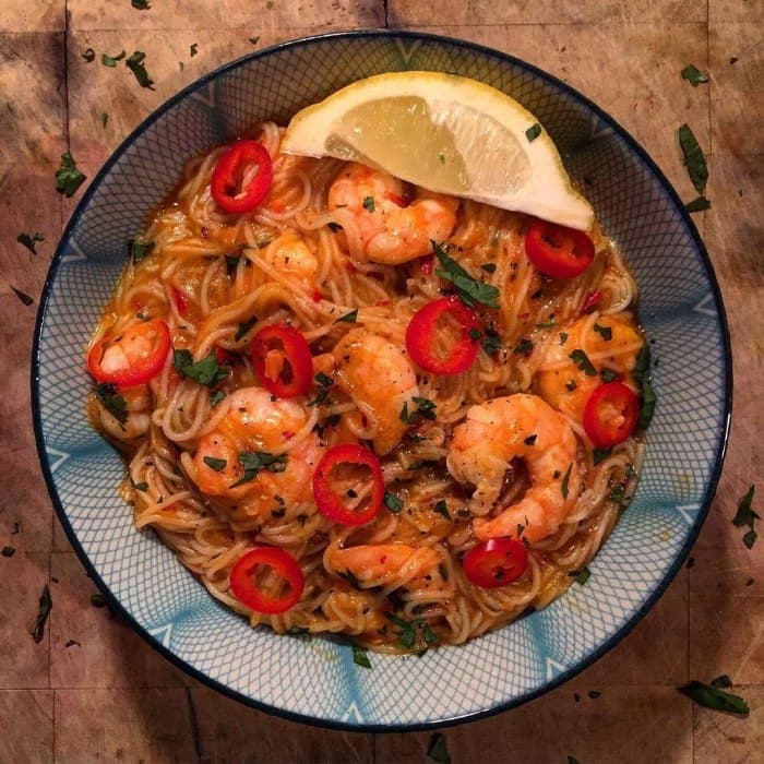 Source photograph of Laksa King Prawn Noodles