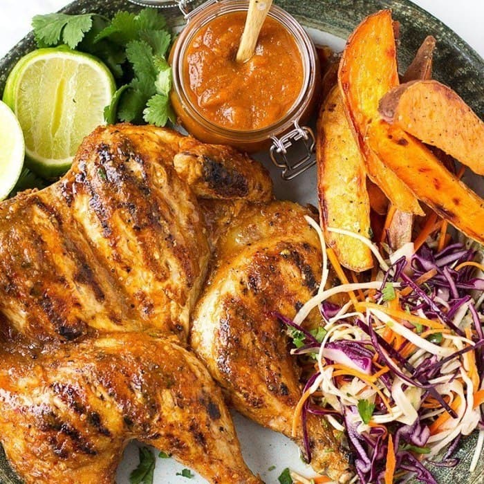 Source photograph of Piri-piri chicken and slaw