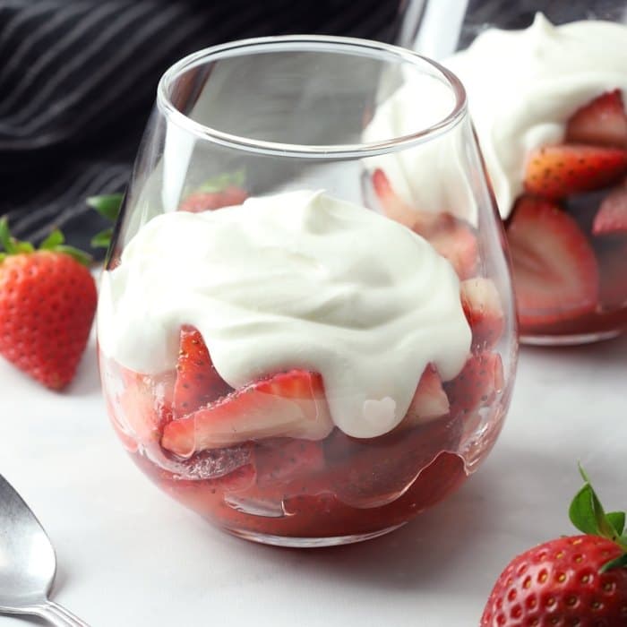 Source photograph of Strawberries Romanoff