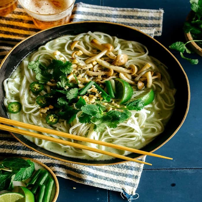 Source photograph of Thai curry noodle soup