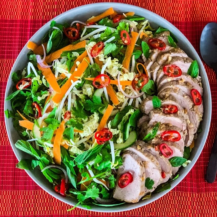 Source photograph of Vietnamese pork salad