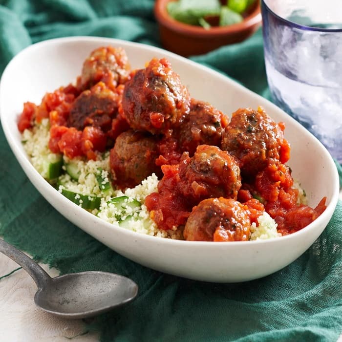 Source photograph of Lamb & apricot meatballs