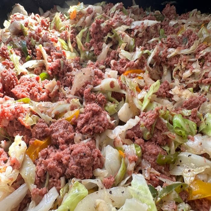 Source photograph of Corned Beef and Cabbage – Jamaican Style