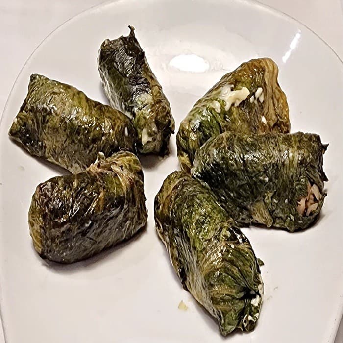 Source photograph of Dolma Japrak Stuffed Vine Leaves